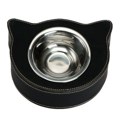 Napfhalter aus Kunstleder schwarz - 100 ml, Ø 10 cm