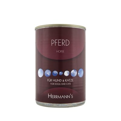 Boîtes pour chien et chat Herrmanns à la viande de cheval- 6 x 400 g