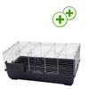 Cage pour lapin et cochon d'Inde Piggy Basic - L 100 x l 55 x H 44 cm (bac gris fonc�)