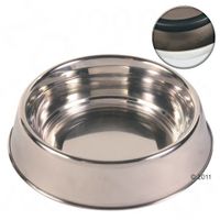 Fressnapf aus Edelstahl mit Gummiring - - 0,45 l, � 14 cm