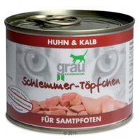 Grau Schlemmertöpfchen getreidefrei 6 x 200 g Kaninchen, Rind Ente