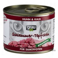 Grau Smulpotje Graanvrij Kattenvoer 6 x 200 g - - Gevogelte & Zeevis