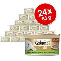 Gourmet Gold Delicatesse in Saus Kattenvoer 24 x 85 g - - Konijn & Lever in Bechamel-saus