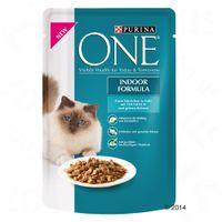 Purina One Indoor Formula Kattenvoer 6 x 85 g - - met Tonijn & Sperziebonen