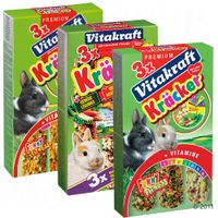 Vitakraft Zwergkaninchen Kräcker Multipack 3 x 3er Combi (Multi Vitamin, Gemüse, Popcorn)