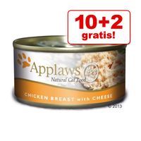 Applaws natvoer 10 x 70g + 2 x 70g GRATIS! - - kippenborst & kaas