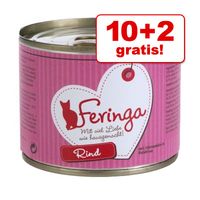 10 + 2 gratis! Feringa Vlees-Menu 12 x 200 g - - Kip met Pompoen & Kattenmunt