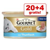 20 + 4 gratis! Gourmet Gold Mousse 24 x 85 g - - Tonijn