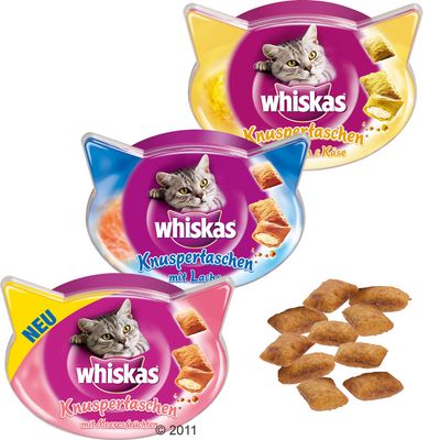 Whiskas Knuspertaschen - - 5er Pack Huhn & K&auml;se (5 x 60 g) Preisvergleich