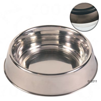 Fressnapf aus Edelstahl mit Gummiring – 0,45 l, Ø 14 cm