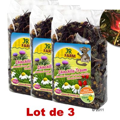 Rêve de chinchilla pour rongeur JR Farm, en lot- 3 x 400 g