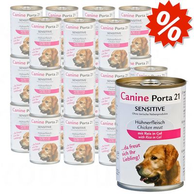 Canine Porta 21 Hundefutter 24 x 400 g – Rind & Huhn in Jelly