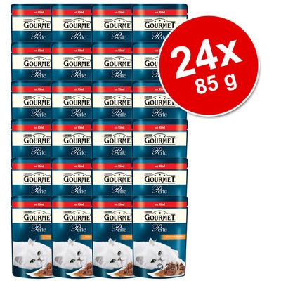 Lot économique Gourmet Perle 24 x 85 g- lamelles de truite & épinards