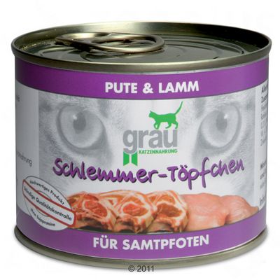 Grau Schlemmertoepfchen getreidefrei, Pute & Lamm - 12 x 200 g