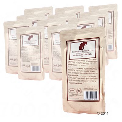 Schlemmerpaket Herrmanns Katzenfutter Bio-Menue 14 x 85 g - 7 Sorten gemischt
