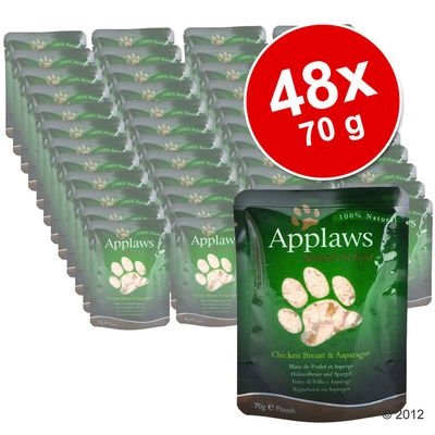 Applaws Katzenfutter Sparpaket 48 x 70 g im Pouch - - Huhn mit Wildreis Preisvergleich