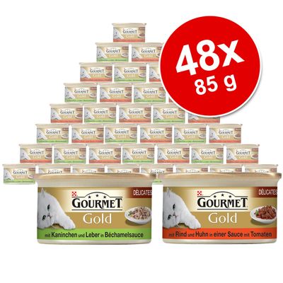 Gourmet Gold Délicatesse en sauce en lot mixte 48 x 85 g- 24 x b