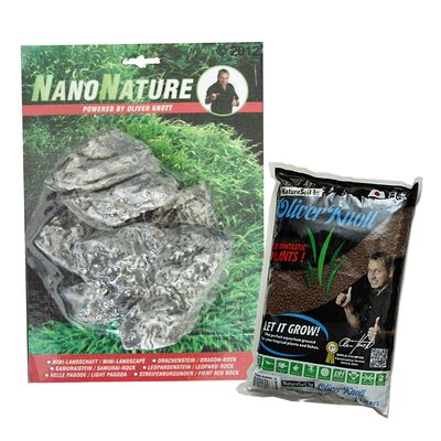 NanoNature Minilandschaft Set - - 5 Steine + 3 Liter NatureSoil schwarz, fein Preisvergleich