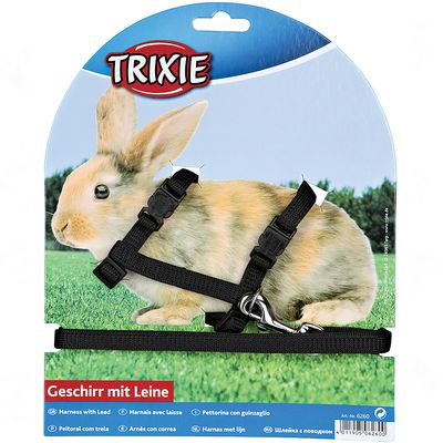 Parure harnais et laisse pour lapin Trixie- noir