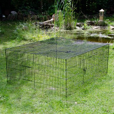 Freigehege Outback 4-Eck mit Gitterabdeckung - L 144 x B 116 x H 58 cm