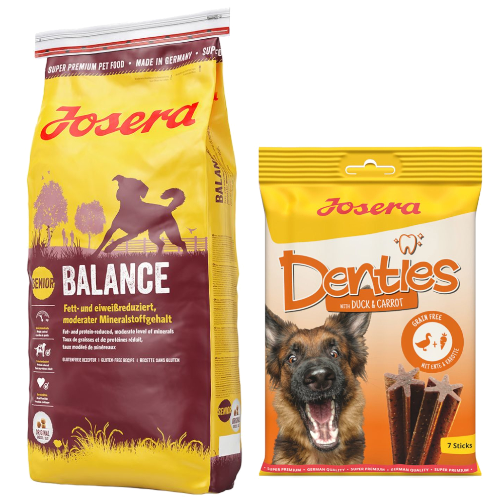 Josera pienso para perros + 180 g Denties con pato y zanahoria ¡gratis! - Balance (15 kg)
Josera pienso para perros + 180 g Denties con pato y zanahoria ¡gratis! - Balance (15 kg)
