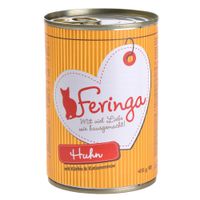 Feringa Kat Vlees-Menu 6 x 400 g - Kip. Pompoen & Kattenmunt - - Kip met Pompoen & Kattenmunt