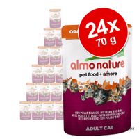 Voordeelpakket Almo Nature Orange Label Bio Pouches 24 x 70g - - Rund & groenten