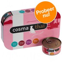 Gemengd proefpakket Cosma Thai in gelei Kattenvoer - - 6 x 85 g