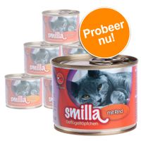 Gemengd proefpakket: Smilla Gevogeltepannetje Kattenvoer - - 6 x 400 g met 4 verschillende Smaken