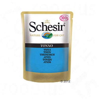 Sachets fraîcheur pour chat Schesir 6 x 100 g- thon & filet de poulet
