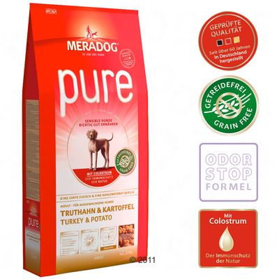 Mera Dog pure Truthahn & Kartoffel getreidefrei – Sparpaket 2 x 12,5 kg