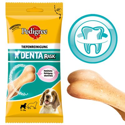 Friandises pour chien Pedigree Denta Rask- 2 friandises = 128 g, pour chien de taille moyenne