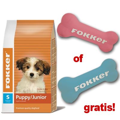 Fokker Puppy/Junior Small Puppy Pakket - - 7,5 kg + roze bot