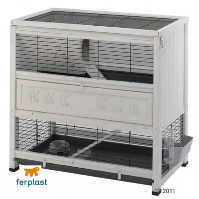 Cage pour lapin et cochon d´Inde en bois Ferplast Cottage- L 117 x l 69 x H 101 cm