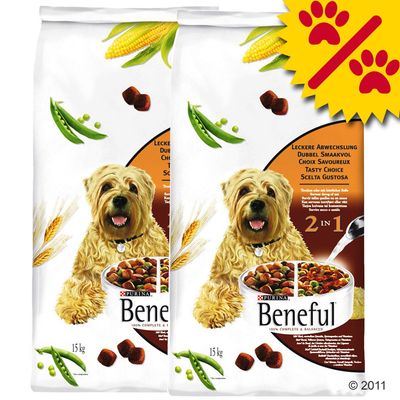 Purina Doppelpack Beneful 2 in 1 Leckere Abwechslung - 2 x 15 kg