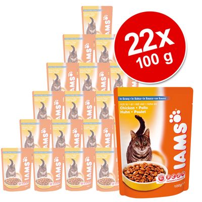 Lot économique sachets fraîcheur Iams 22 x 100 g- lapin en gelée