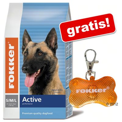 15 kg Fokker hondenvoeding + lichthanger GRATIS - - Fokker Active