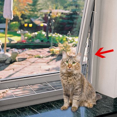 Trixie Kippfenster-Schutzgitter weiss, Ausfuehrung 1 - Befestigung an der Fensterseite