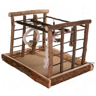 Holzspielplatz Natural Living fuer Sittiche - L 35 x B 29 x H 25 cm