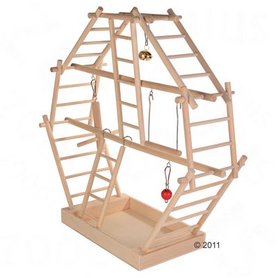 Trixie Wooden Ladder Playground Large - Dimensions 44.5cm x 17.5cm x 42cm