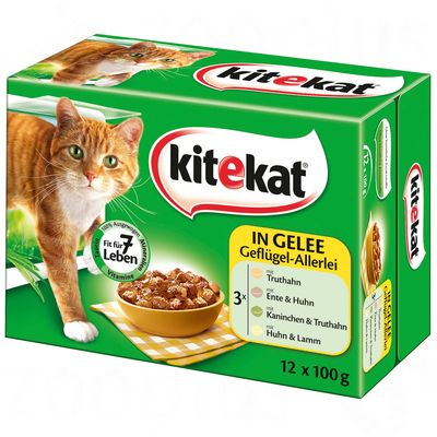 Kitekat Frischebeutel 12 x 100 g - Fischbox in Gelee
