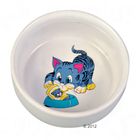 Ceramic Cat Bowl with Cartoon