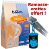 Croquettes Bosch 15kg + ramasse-crottes Doggy pick up offert