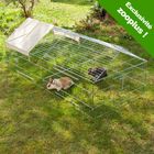 Enclos pour rongeur avec toit pointu grillagé, rectangulaire
