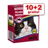 10 + 2 gratis! 12 x 370 g Bozita Häppchen in Gelee oder Soße