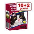 10 + 2 gratis! 12 x 370 g Bozita Häppchen in Gelee oder Soße