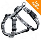 Harnais pour chien Trixie motif de pattes, Silver Reflect