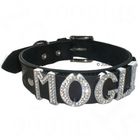 Heim Lederhalsband mit Strassbuchstaben