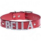Heim Lederhalsband mit Strassbuchstaben
