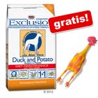 4 kg karmy Exclusion + piszcząca zabawka kurczak gratis!